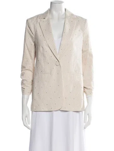 Pre-owned Cinq À Sept Striped Blazer W/ Tags In Neutral
