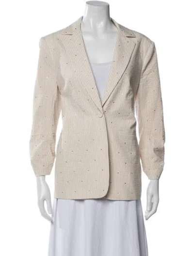 Pre-owned Cinq À Sept Striped Blazer W/ Tags In Neutral