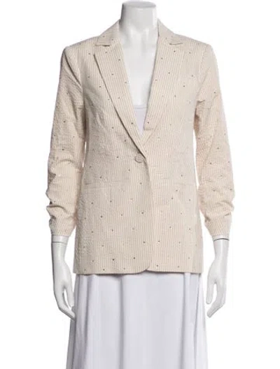 Pre-owned Cinq À Sept Striped Blazer W/ Tags In Neutrals