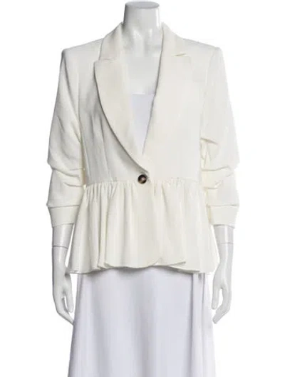 Pre-owned Cinq À Sept Striped Blazer In White