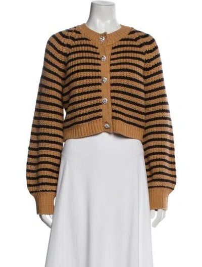 Pre-owned Cinq À Sept Striped Crew Neck Sweater In Multi