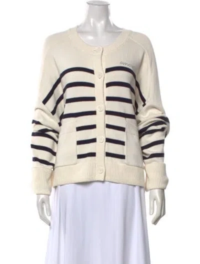 Pre-owned Cinq À Sept Striped Crew Neck Sweater W/ Tags In Neutrals