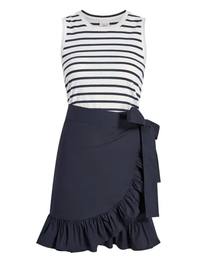 Cinq À Sept Striped Dahlia Dress In Blue