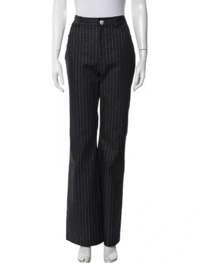 Pre-owned Cinq À Sept Striped Flared Pants In Blue