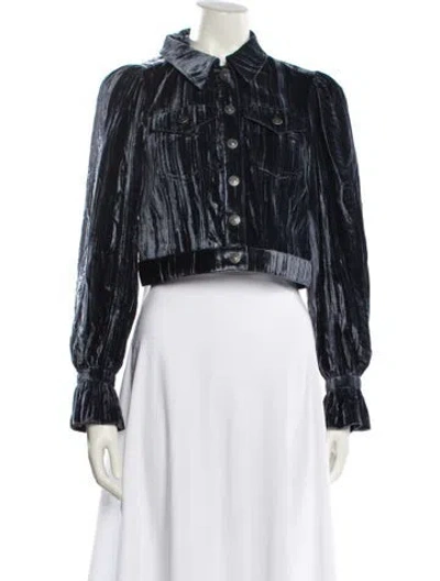 Pre-owned Cinq À Sept Striped Jacket In Blue