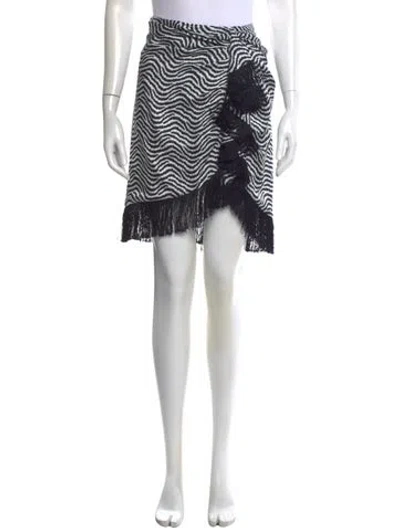 Pre-owned Cinq À Sept Striped Knee-length Skirt In Blue