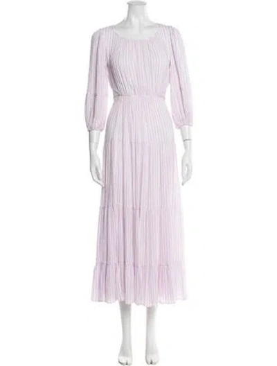 Pre-owned Cinq À Sept Striped Long Dress W/ Tags In Purple