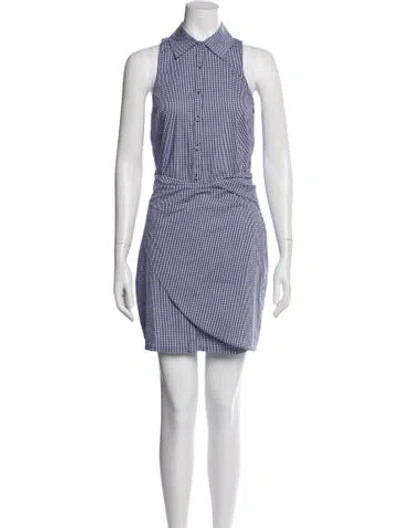 Pre-owned Cinq À Sept Striped Midi Length Dress In Blue