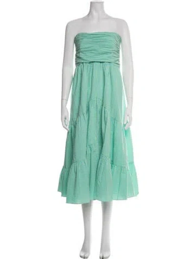 Pre-owned Cinq À Sept Striped Midi Length Dress In Multi