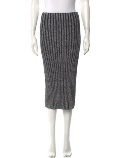 Pre-owned Cinq À Sept Striped Midi Length Skirt In Multi