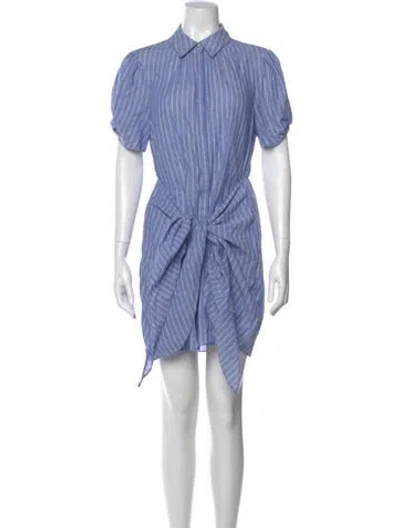 Pre-owned Cinq À Sept Striped Mini Dress In Blue
