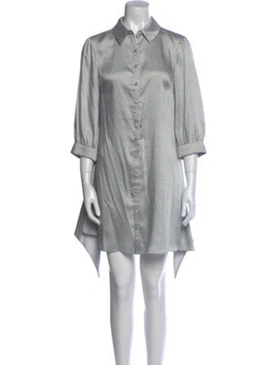 Pre-owned Cinq À Sept Striped Mini Dress In Blue