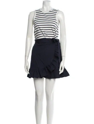 Pre-owned Cinq À Sept Striped Mini Dress In Blue