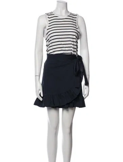 Pre-owned Cinq À Sept Striped Mini Dress In Blue