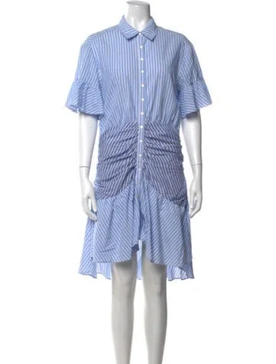 Pre-owned Cinq À Sept Striped Mini Dress In Blue
