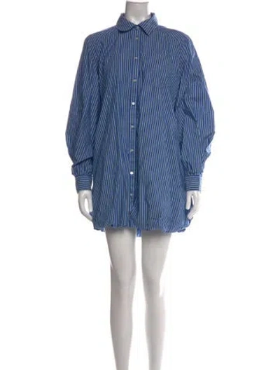 Pre-owned Cinq À Sept Striped Mini Dress In Blue
