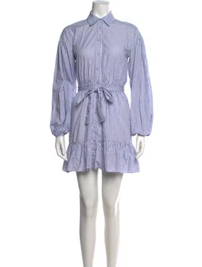 Pre-owned Cinq À Sept Striped Mini Dress In Blue
