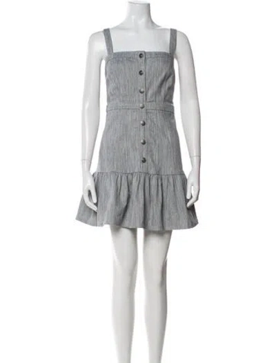 Pre-owned Cinq À Sept Striped Mini Dress In Gray