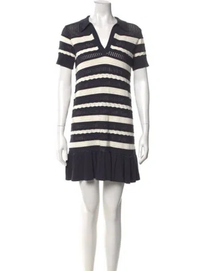 Pre-owned Cinq À Sept Striped Mini Dress In Multi
