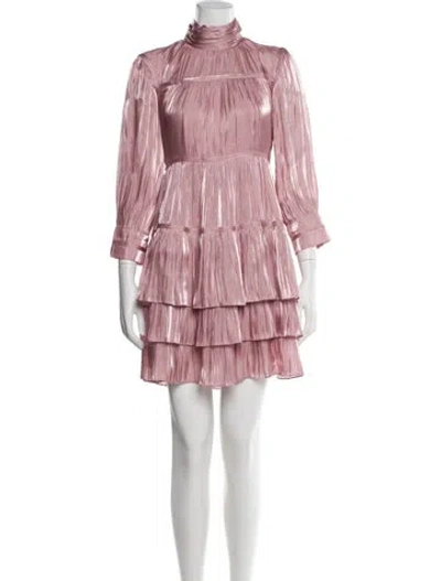 Pre-owned Cinq À Sept Striped Mini Dress In Pink