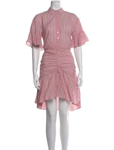 Pre-owned Cinq À Sept Striped Mini Dress In Pink