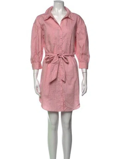 Pre-owned Cinq À Sept Striped Mini Dress In Pink