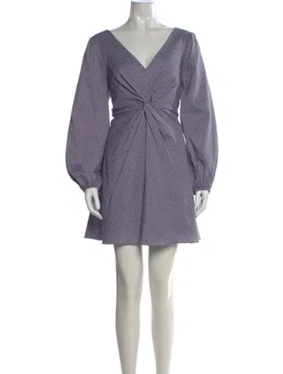 Pre-owned Cinq À Sept Striped Mini Dress In Purple