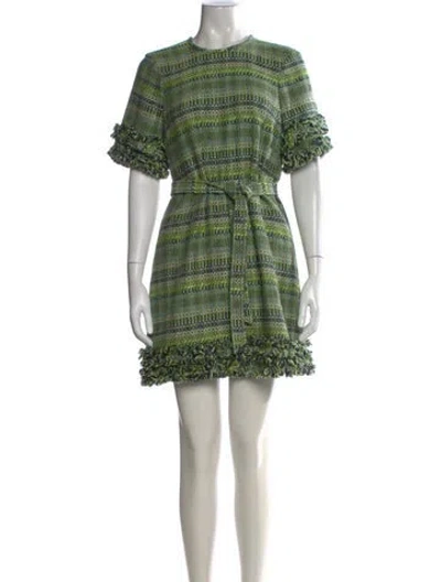 Pre-owned Cinq À Sept Striped Mini Dress W/ Tags In Green