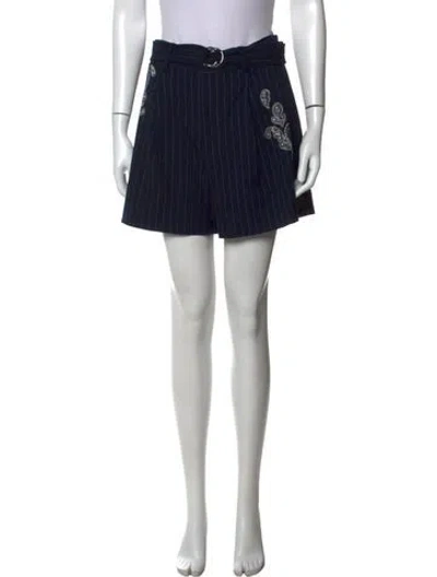 Pre-owned Cinq À Sept Striped Mini Shorts In Blue
