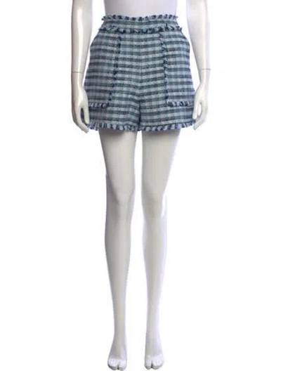 Pre-owned Cinq À Sept Striped Mini Shorts In Blue