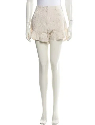 Pre-owned Cinq À Sept Striped Mini Shorts In Neutral