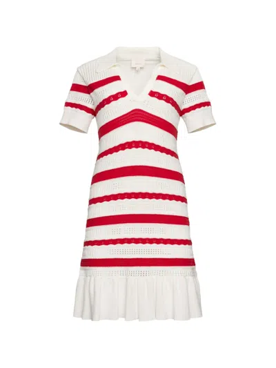 Cinq À Sept Clementine Knit Polo Dress In Red