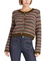 Cinq À Sept Striped Romina Cardigan In Burgundy