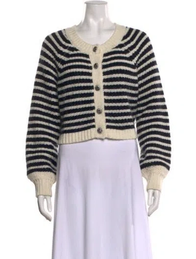 Pre-owned Cinq À Sept Striped Scoop Neck Sweater