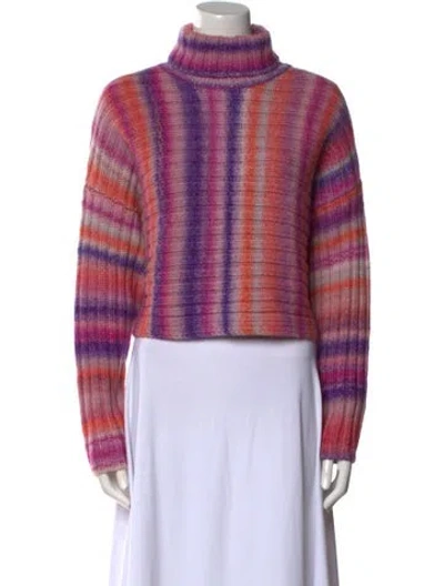 Pre-owned Cinq À Sept Striped Turtleneck Sweater W/ Tags In Multi