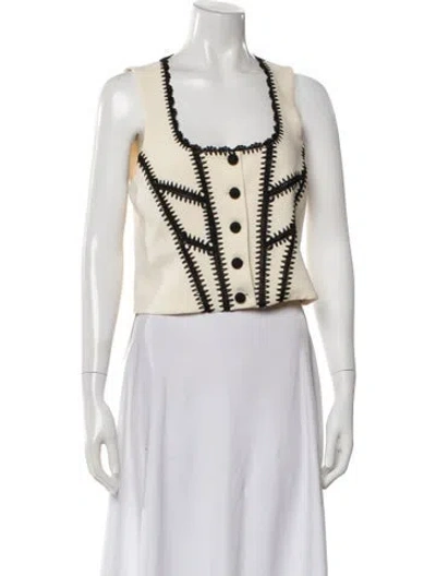 Pre-owned Cinq À Sept Striped Vest In Neutral