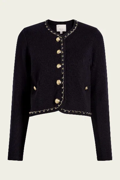 CINQ À SEPT STRUCTURED BENOITE CARDIGAN IN NAVY
