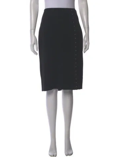 Pre-owned Cinq À Sept Studded Accents Knee-length Skirt In Gray
