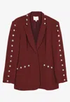 Cinq À Sept Studded Dive Blazer In Red