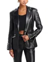 Cinq À Sept Milly Stud Detail Faux Leather Jacket In Black