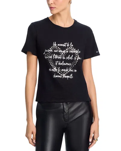 Cinq À Sept Cinq A Sept Studded Love Letter Shrunken Tee In Black