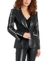 Cinq À Sept Milly Stud Detail Faux Leather Jacket In Black