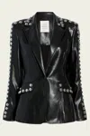 Cinq À Sept Milly Stud Detail Faux Leather Jacket In Black