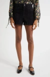 Cinq À Sept Cinq A Sept Studded Suede Shannon Shorts In Black