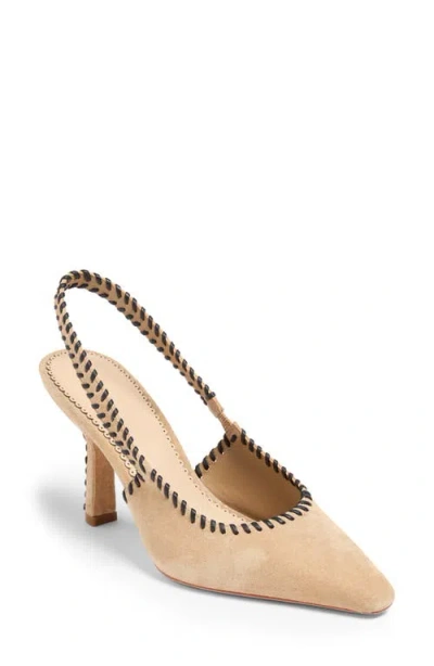 Cinq À Sept Suki Whipstitch Slingback Pump In Neutral