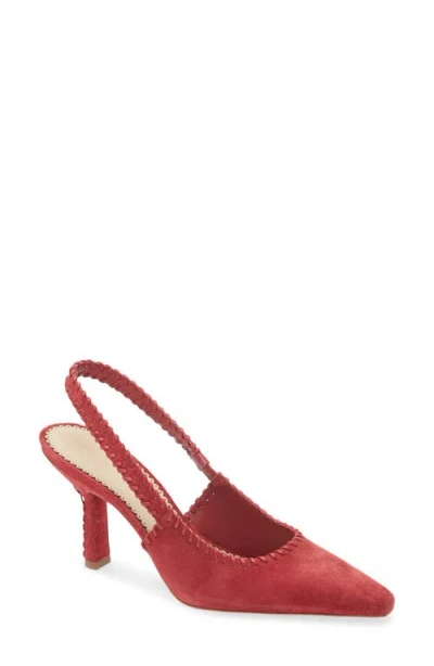 Cinq À Sept Suki Whipstitch Slingback Pump In Burgundy