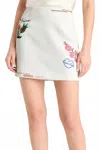 Cinq À Sept Summer Love Doris Mini Skirt In Ivory Multi In White