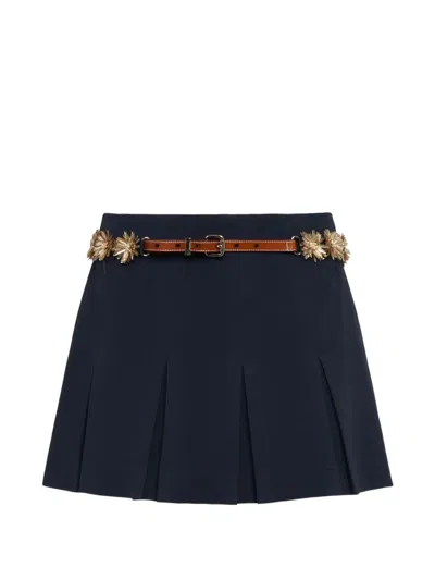 Cinq À Sept Sunflare Belt Aanya Mini Skirt In Blue