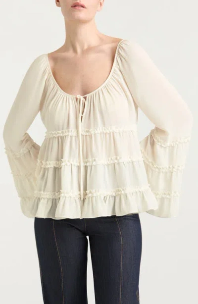 Cinq À Sept Sunnina Bell Sleeve Tunic In Ivory