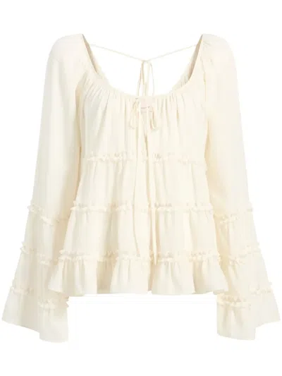 Cinq À Sept Cinq A Sept Sunnina Ruffled Top In Ivory